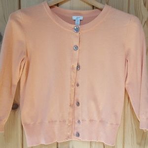 J.Jill XS Petite Button Up Peach Cardigan